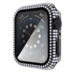 Ốp đồng hồ PC kim cương + kính cường lực cho Apple Watch Series, 6&SE&5&4 40mm, 6&SE&5&4 44mm