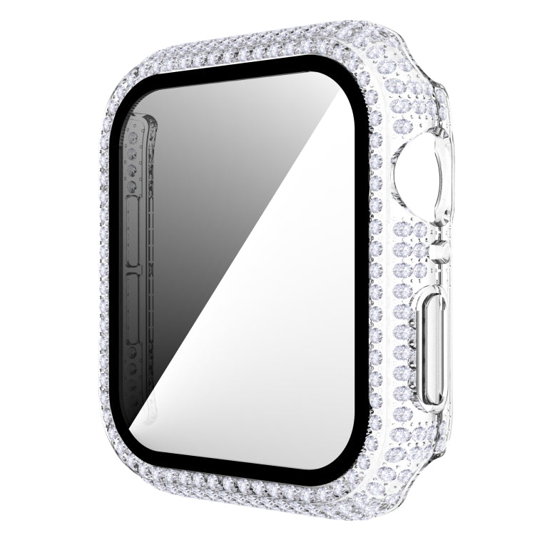 Ốp đồng hồ PC kim cương + kính cường lực cho Apple Watch Series, 6&SE&5&4 40mm, 6&SE&5&4 44mm