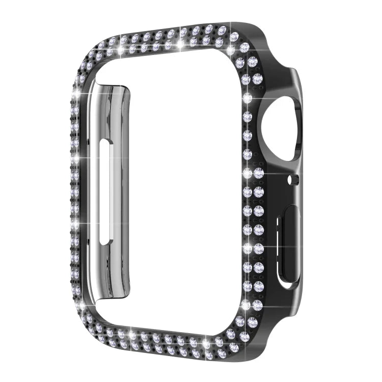 Vỏ đồng hồ PC kim cương hai hàng cho Apple Watch Series, 7 41mm, 7 45mm