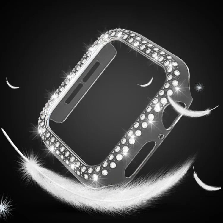 Vỏ đồng hồ PC kim cương hai hàng cho Apple Watch Series, 7 41mm, 7 45mm