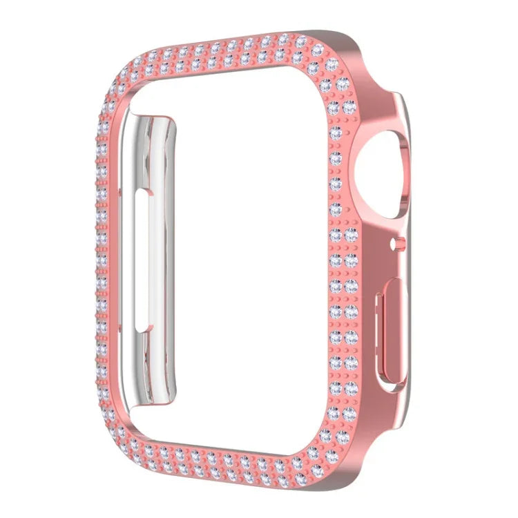 Vỏ đồng hồ PC kim cương hai hàng cho Apple Watch Series, 7 41mm, 7 45mm