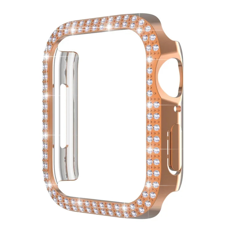 Vỏ đồng hồ PC kim cương hai hàng cho Apple Watch Series, 7 41mm, 7 45mm