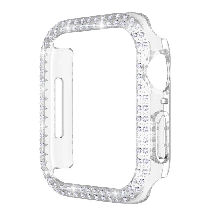 Vỏ đồng hồ PC kim cương hai hàng cho Apple Watch Series, 7 41mm, 7 45mm