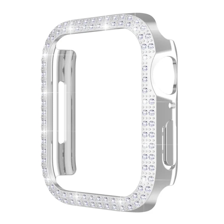 Vỏ đồng hồ PC kim cương hai hàng cho Apple Watch Series, 7 41mm, 7 45mm