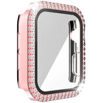 Ốp đồng hồ PC kim cương hai hàng + kính cường lực cho Apple Watch Series, 6&SE&5&4 40mm, 6&SE&5&4 44mm, 6&SE&5&4 40mm / 3&2&1 38mm