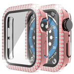Ốp đồng hồ PC kim cương hai hàng + kính cường lực cho Apple Watch Series, 6&SE&5&4 40mm, 6&SE&5&4 44mm, 6&SE&5&4 40mm / 3&2&1 38mm