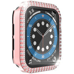 Ốp đồng hồ PC kim cương hai hàng + kính cường lực cho Apple Watch Series, 6&SE&5&4 40mm, 6&SE&5&4 44mm, 6&SE&5&4 40mm / 3&2&1 38mm