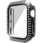 Ốp đồng hồ PC kim cương hai hàng + kính cường lực cho Apple Watch Series, 6&SE&5&4 40mm, 6&SE&5&4 44mm, 6&SE&5&4 40mm / 3&2&1 38mm