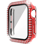 Ốp đồng hồ PC kim cương hai hàng + kính cường lực cho Apple Watch Series, 6&SE&5&4 40mm, 6&SE&5&4 44mm, 6&SE&5&4 40mm / 3&2&1 38mm