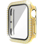 Ốp đồng hồ PC kim cương hai hàng + kính cường lực cho Apple Watch Series, 6&SE&5&4 40mm, 6&SE&5&4 44mm, 6&SE&5&4 40mm / 3&2&1 38mm