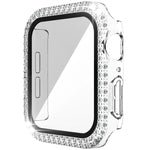 Ốp đồng hồ PC kim cương hai hàng + kính cường lực cho Apple Watch Series, 6&SE&5&4 40mm, 6&SE&5&4 44mm, 6&SE&5&4 40mm / 3&2&1 38mm
