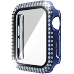 Ốp đồng hồ PC kim cương hai hàng + kính cường lực cho Apple Watch Series, 6&SE&5&4 40mm, 6&SE&5&4 44mm, 6&SE&5&4 40mm / 3&2&1 38mm