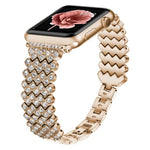 Dây đồng hồ kim loại kim cương hình trái tim cho Apple Watch Series, 7 41mm / 6&SE&5&4 40mm / 3&2&1 38mm, 7 45mm / 6&SE&5&4 44mm / 3&2&1 42mm