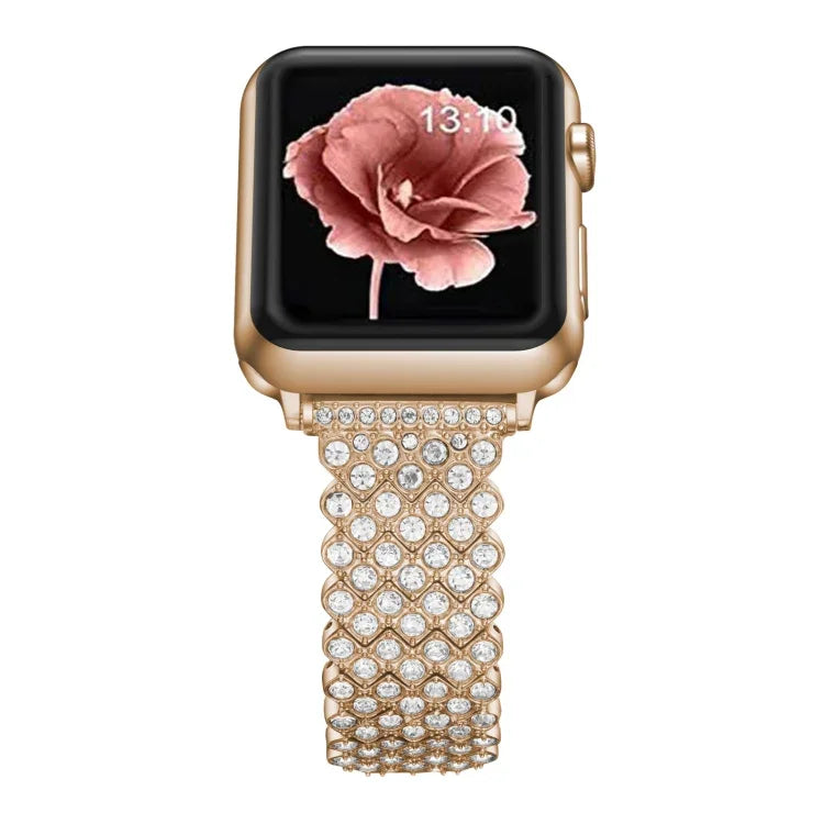Dây đồng hồ kim loại kim cương hình trái tim cho Apple Watch Series, 7 41mm / 6&SE&5&4 40mm / 3&2&1 38mm, 7 45mm / 6&SE&5&4 44mm / 3&2&1 42mm