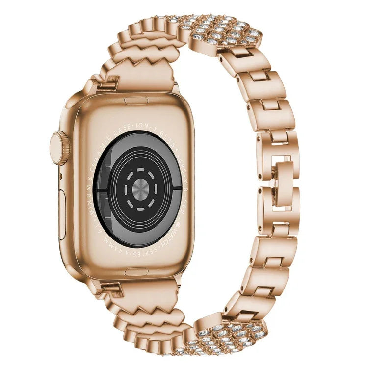 Dây đồng hồ kim loại kim cương hình trái tim cho Apple Watch Series, 7 41mm / 6&SE&5&4 40mm / 3&2&1 38mm, 7 45mm / 6&SE&5&4 44mm / 3&2&1 42mm