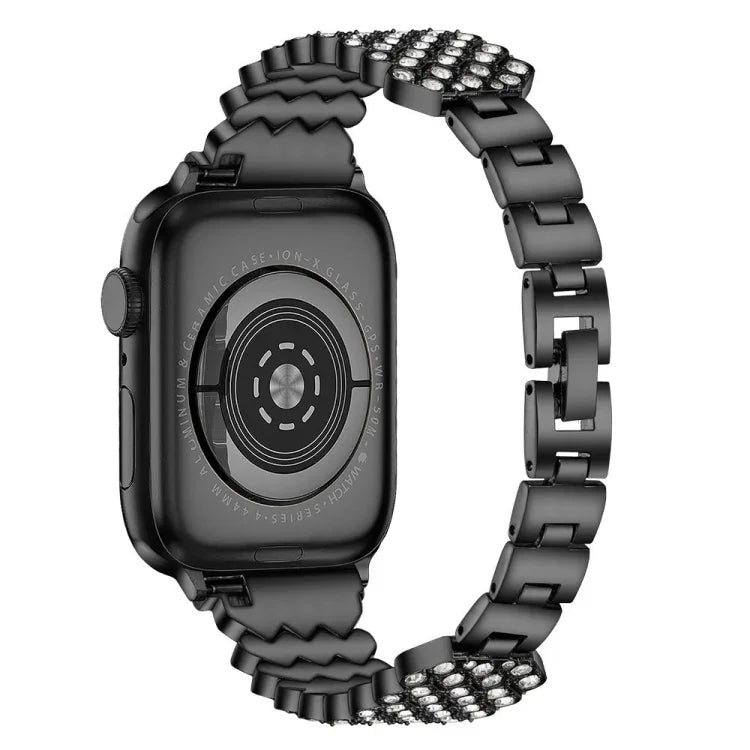 Dây đồng hồ kim loại kim cương hình trái tim cho Apple Watch Series, 7 41mm / 6&SE&5&4 40mm / 3&2&1 38mm, 7 45mm / 6&SE&5&4 44mm / 3&2&1 42mm