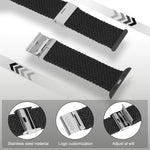 Dây đeo đồng hồ nylon dệt cho Apple Watch Series, 7 41mm / 6&SE&5&4 40mm / 3&2&1 38mm, 7 45mm / 6&SE&5&4 44mm / 3&2&1 42mm