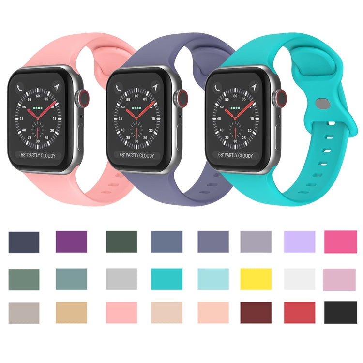 Dây đeo đồng hồ silicone khóa bướm, kích thước: S dành cho Apple Watch Series, 7 41mm / 6&SE&5&4 40mm / 3&2&1 38mm