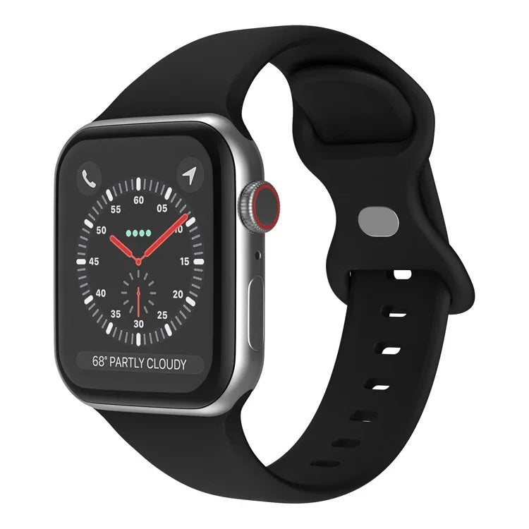 Dây đồng hồ silicone khóa bướm, kích thước: L cho Apple Watch Series, 7 45mm / 6&SE&5&4 44mm / 3&2&1 42mm