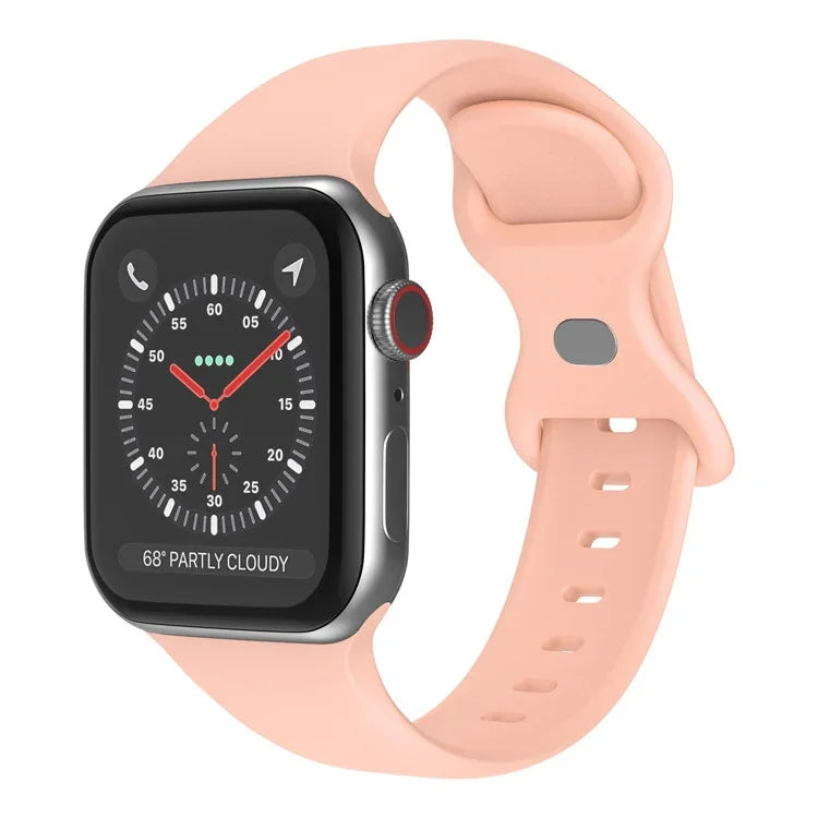 Dây đồng hồ silicone khóa bướm, kích thước: L cho Apple Watch Series, 7 45mm / 6&SE&5&4 44mm / 3&2&1 42mm