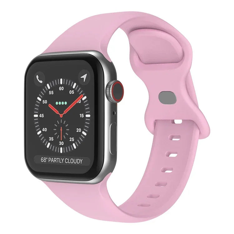 Dây đồng hồ silicone khóa bướm, kích thước: L cho Apple Watch Series, 7 45mm / 6&SE&5&4 44mm / 3&2&1 42mm