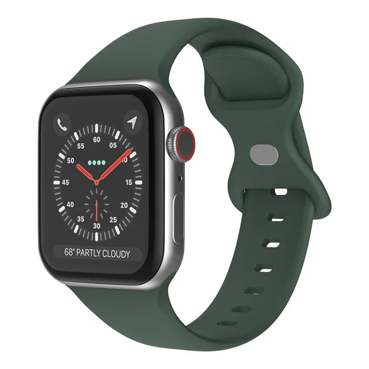 Dây đồng hồ silicone khóa bướm, kích thước: L cho Apple Watch Series, 7 45mm / 6&SE&5&4 44mm / 3&2&1 42mm