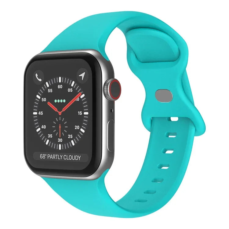 Dây đồng hồ silicone khóa bướm, kích thước: L cho Apple Watch Series, 7 45mm / 6&SE&5&4 44mm / 3&2&1 42mm