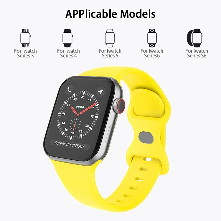 Dây đồng hồ silicone khóa bướm, kích thước: L cho Apple Watch Series, 7 45mm / 6&SE&5&4 44mm / 3&2&1 42mm