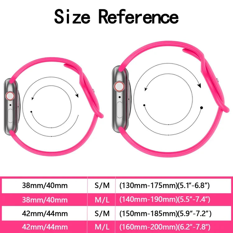 Dây đồng hồ silicone khóa bướm, kích thước: L cho Apple Watch Series, 7 45mm / 6&SE&5&4 44mm / 3&2&1 42mm