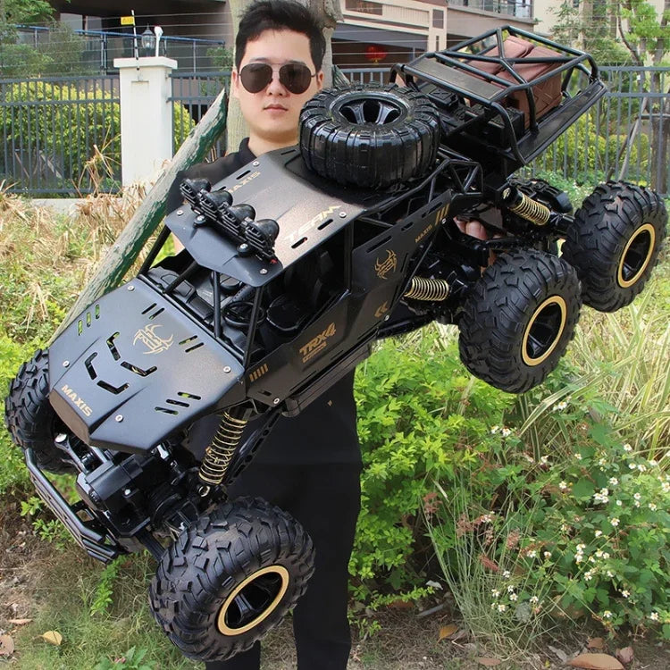 Xe RC 4WD bánh hợp kim lớn sáu bánh, (Đen), (Vàng)