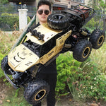 Xe RC 4WD bánh hợp kim lớn sáu bánh, (Đen), (Vàng)