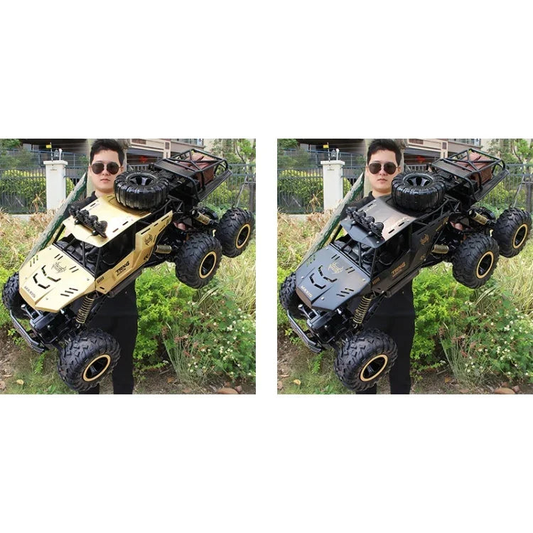 Xe RC 4WD bánh hợp kim lớn sáu bánh, (Đen), (Vàng)