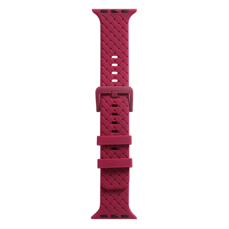 Dây đồng hồ silicone họa tiết đan cho Apple Watch Series, 7 41mm / 6&SE&5&4 40mm / 3&2&1 38mm, 7 45mm / 6&SE&5&4 44mm / 3&2&1 42mm