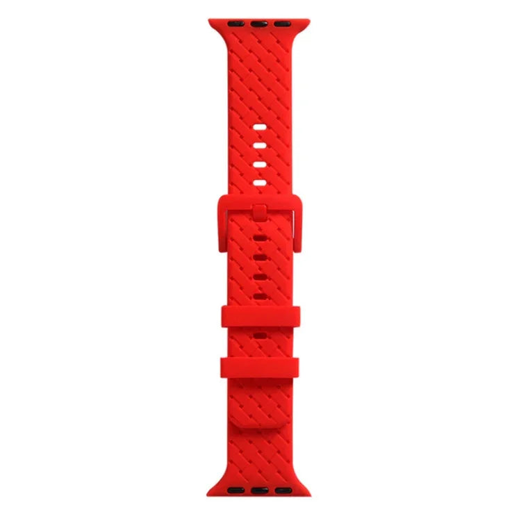 Dây đồng hồ silicone họa tiết đan cho Apple Watch Series, 7 41mm / 6&SE&5&4 40mm / 3&2&1 38mm, 7 45mm / 6&SE&5&4 44mm / 3&2&1 42mm