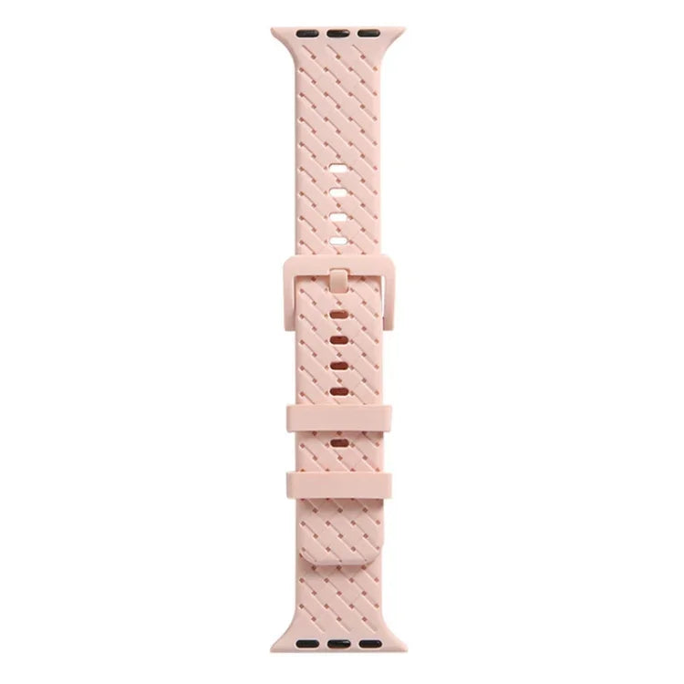 Dây đồng hồ silicone họa tiết đan cho Apple Watch Series, 7 41mm / 6&SE&5&4 40mm / 3&2&1 38mm, 7 45mm / 6&SE&5&4 44mm / 3&2&1 42mm