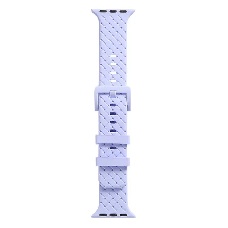 Dây đồng hồ silicone họa tiết đan cho Apple Watch Series, 7 41mm / 6&SE&5&4 40mm / 3&2&1 38mm, 7 45mm / 6&SE&5&4 44mm / 3&2&1 42mm