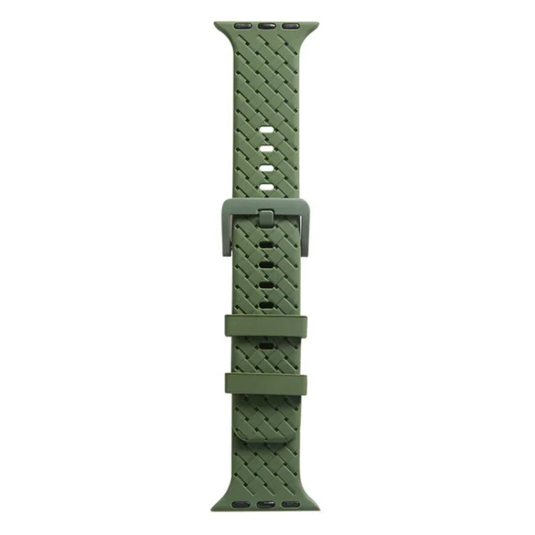 Dây đồng hồ silicone họa tiết đan cho Apple Watch Series, 7 41mm / 6&SE&5&4 40mm / 3&2&1 38mm, 7 45mm / 6&SE&5&4 44mm / 3&2&1 42mm