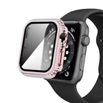 Vỏ đồng hồ PC kim cương + kính cường lực cho Apple Watch Series, 3&2&1 38mm, 3&2&1 42mm