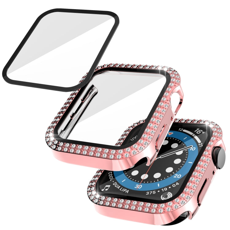 Vỏ đồng hồ PC kim cương hai hàng + kính cường lực cho Apple Watch Series, 3&2&1 38mm, 3&2&1 42mm