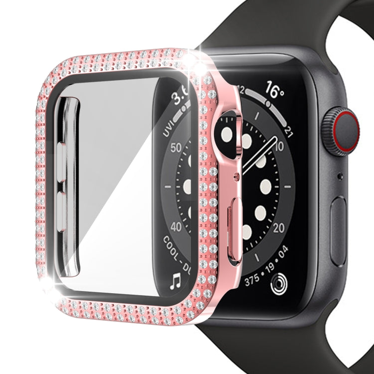 Vỏ đồng hồ PC kim cương hai hàng + kính cường lực cho Apple Watch Series, 3&2&1 38mm, 3&2&1 42mm