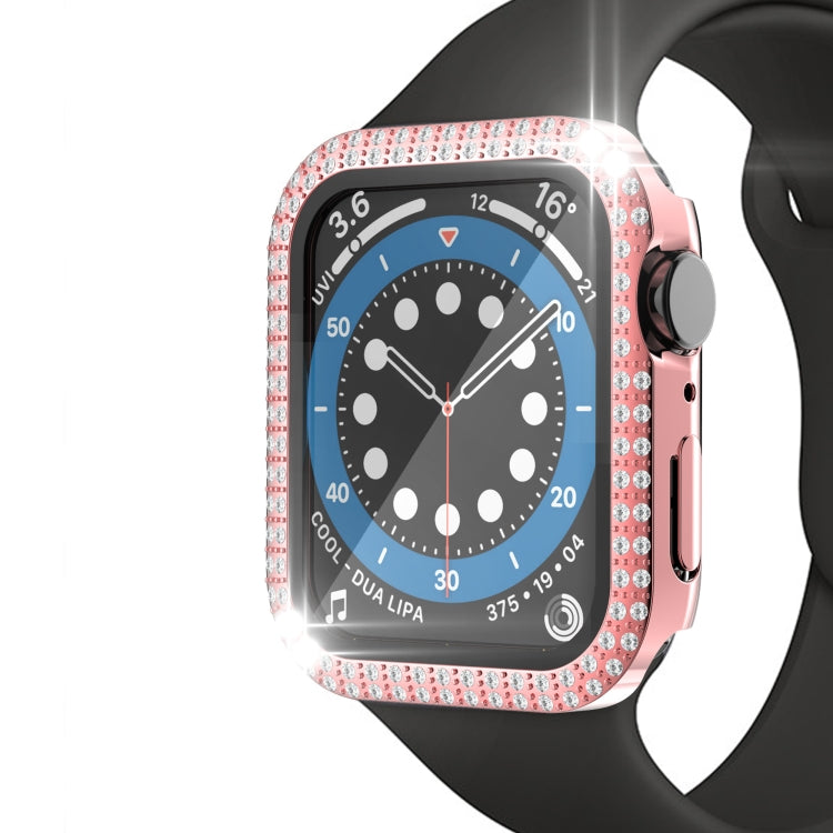 Vỏ đồng hồ PC kim cương hai hàng + kính cường lực cho Apple Watch Series, 3&2&1 38mm, 3&2&1 42mm