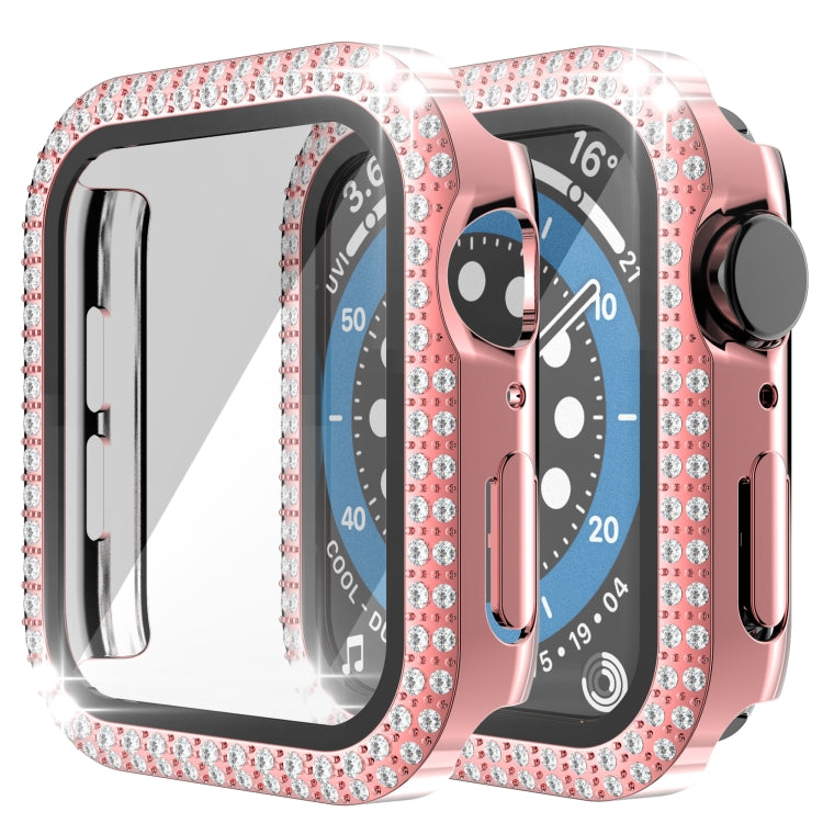 Vỏ đồng hồ PC kim cương hai hàng + kính cường lực cho Apple Watch Series, 3&2&1 38mm, 3&2&1 42mm