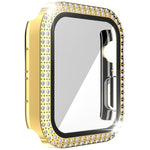 Vỏ đồng hồ PC kim cương hai hàng + kính cường lực cho Apple Watch Series, 3&2&1 38mm, 3&2&1 42mm