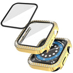 Vỏ đồng hồ PC kim cương hai hàng + kính cường lực cho Apple Watch Series, 3&2&1 38mm, 3&2&1 42mm
