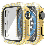 Vỏ đồng hồ PC kim cương hai hàng + kính cường lực cho Apple Watch Series, 3&2&1 38mm, 3&2&1 42mm