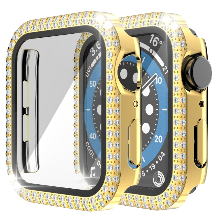 Vỏ đồng hồ PC kim cương hai hàng + kính cường lực cho Apple Watch Series, 3&2&1 38mm, 3&2&1 42mm