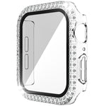 Vỏ đồng hồ PC kim cương hai hàng + kính cường lực cho Apple Watch Series, 3&2&1 38mm, 3&2&1 42mm