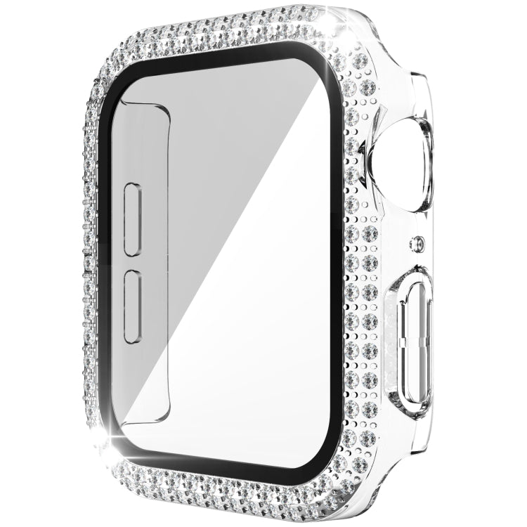 Vỏ đồng hồ PC kim cương hai hàng + kính cường lực cho Apple Watch Series, 3&2&1 38mm, 3&2&1 42mm