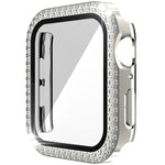 Vỏ đồng hồ PC kim cương hai hàng + kính cường lực cho Apple Watch Series, 3&2&1 38mm, 3&2&1 42mm