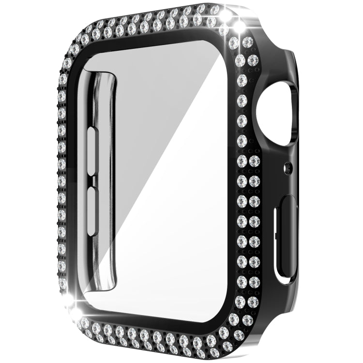 Vỏ đồng hồ PC kim cương hai hàng + kính cường lực cho Apple Watch Series, 3&2&1 38mm, 3&2&1 42mm